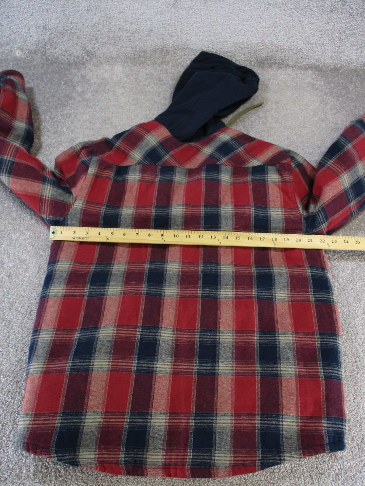 Legendary Outfitters Flannel Jacket Mens Large Red Blue Brown Cotton