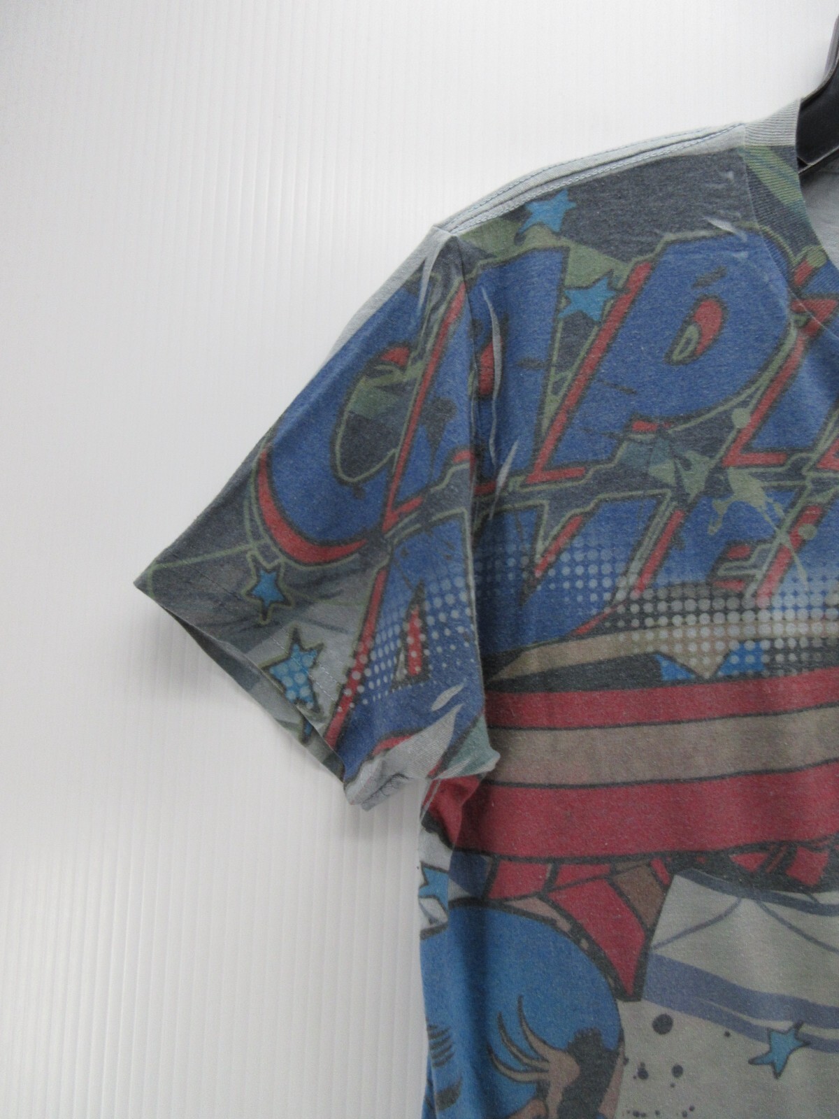 Captain America Shirt Men Small Blue Marvel Comics Pullover Graphic Y2K 2009 *