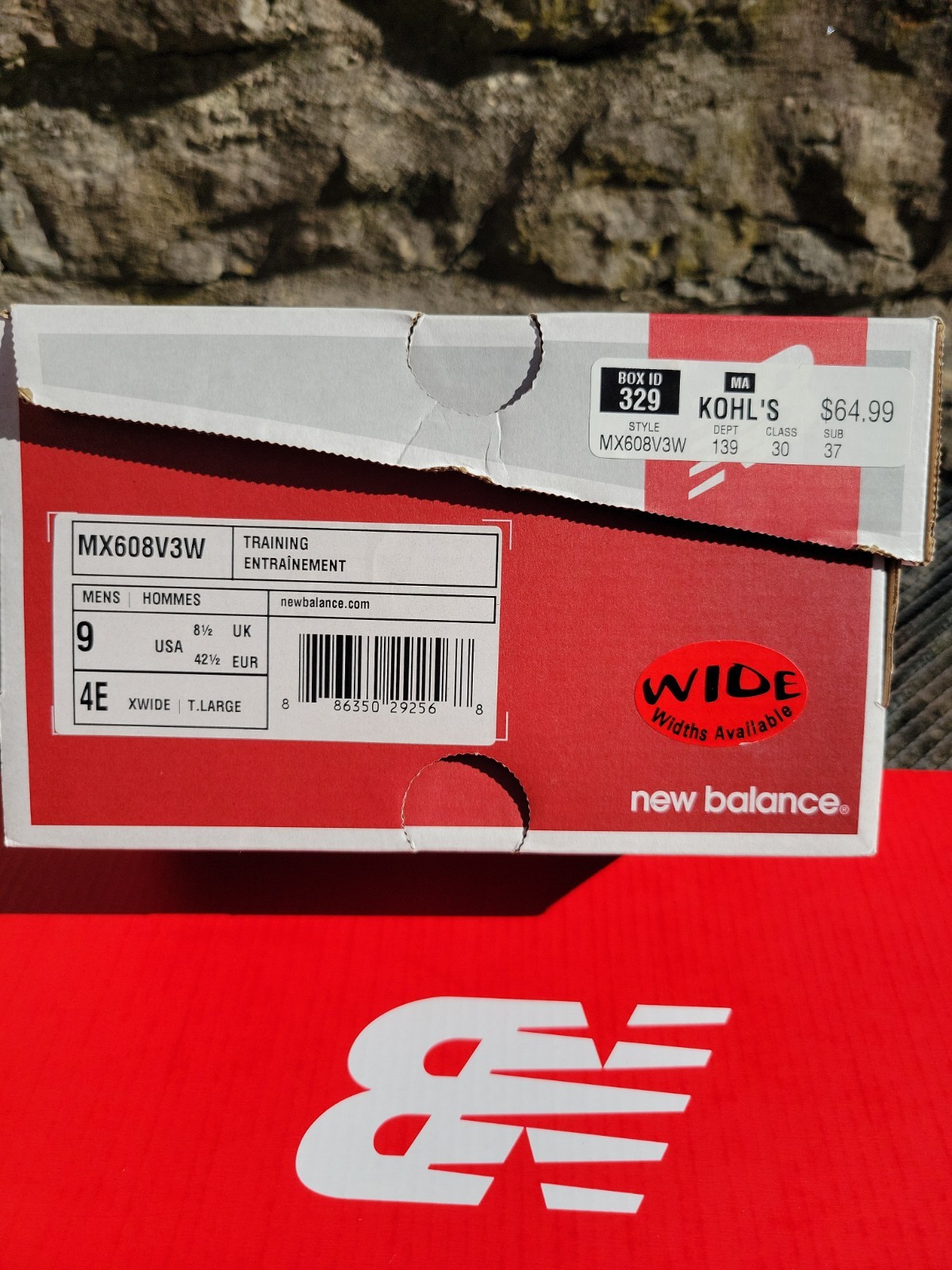 New Balance Men’s MX608V3W Size 9 – 4E Wide White & Navy **** New In Box ****