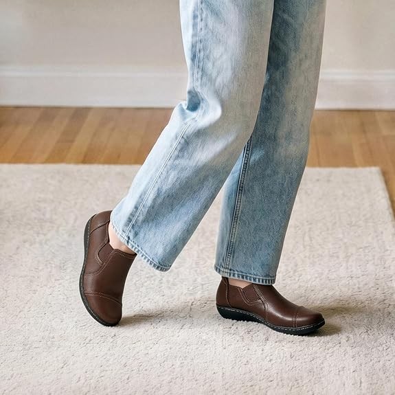 Women Arch Support Loafers Closed Toe Lightweight Flats Office Casual Daily