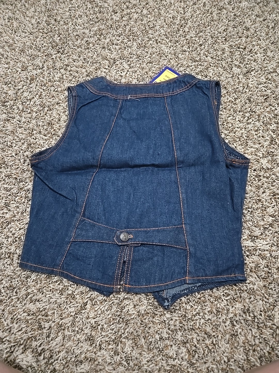 Womans Tru Blu Indigo Denim Vest 100% Cotton Size 12