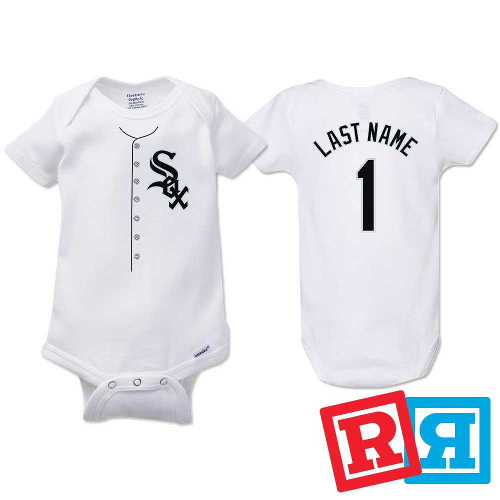 Personalized Chicago White Sox Gerber Baby Onesie® Cotton White Custom Bodysuit