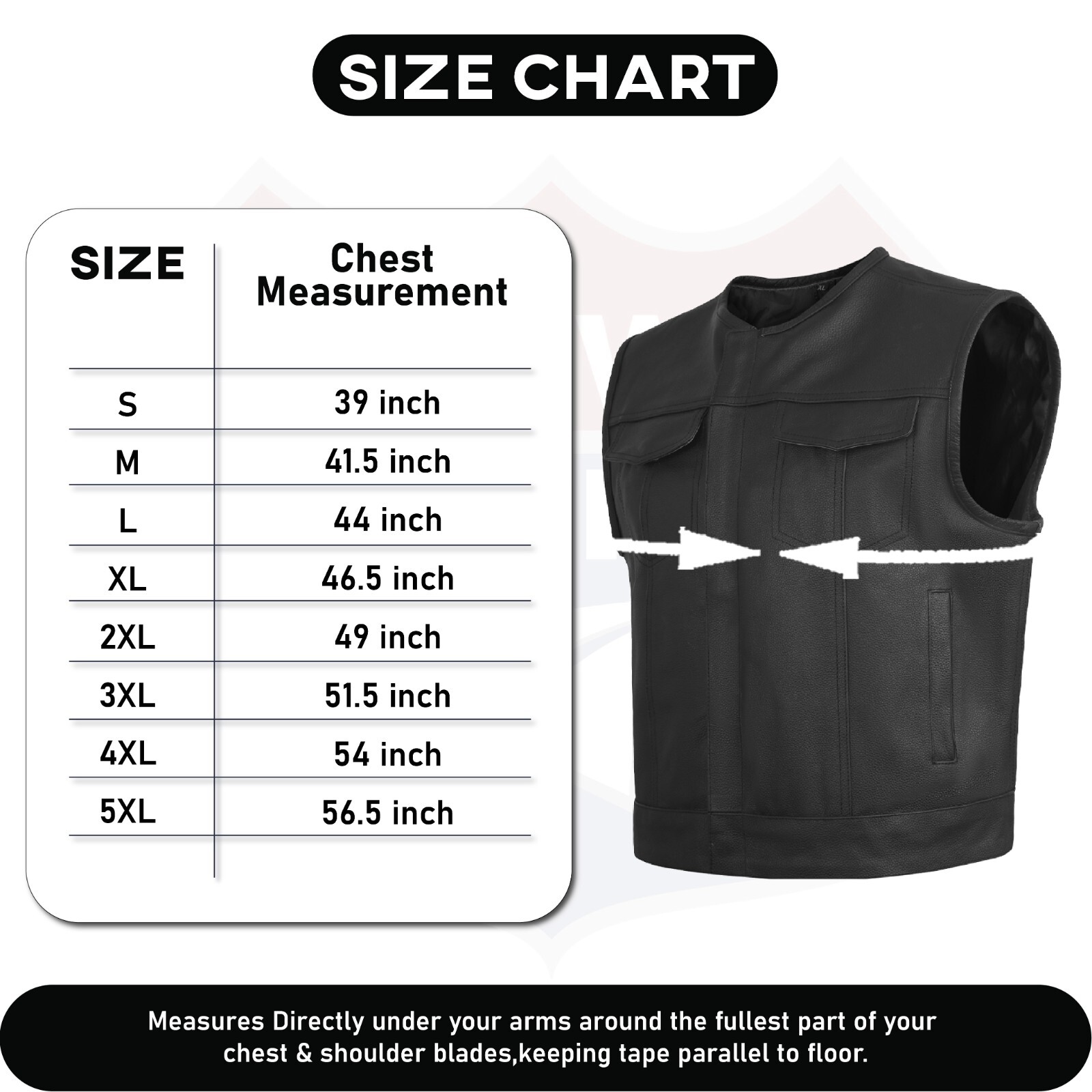 HL11659SPT Low Rise Short Torso Black Club Style Vest (Cow Leather)