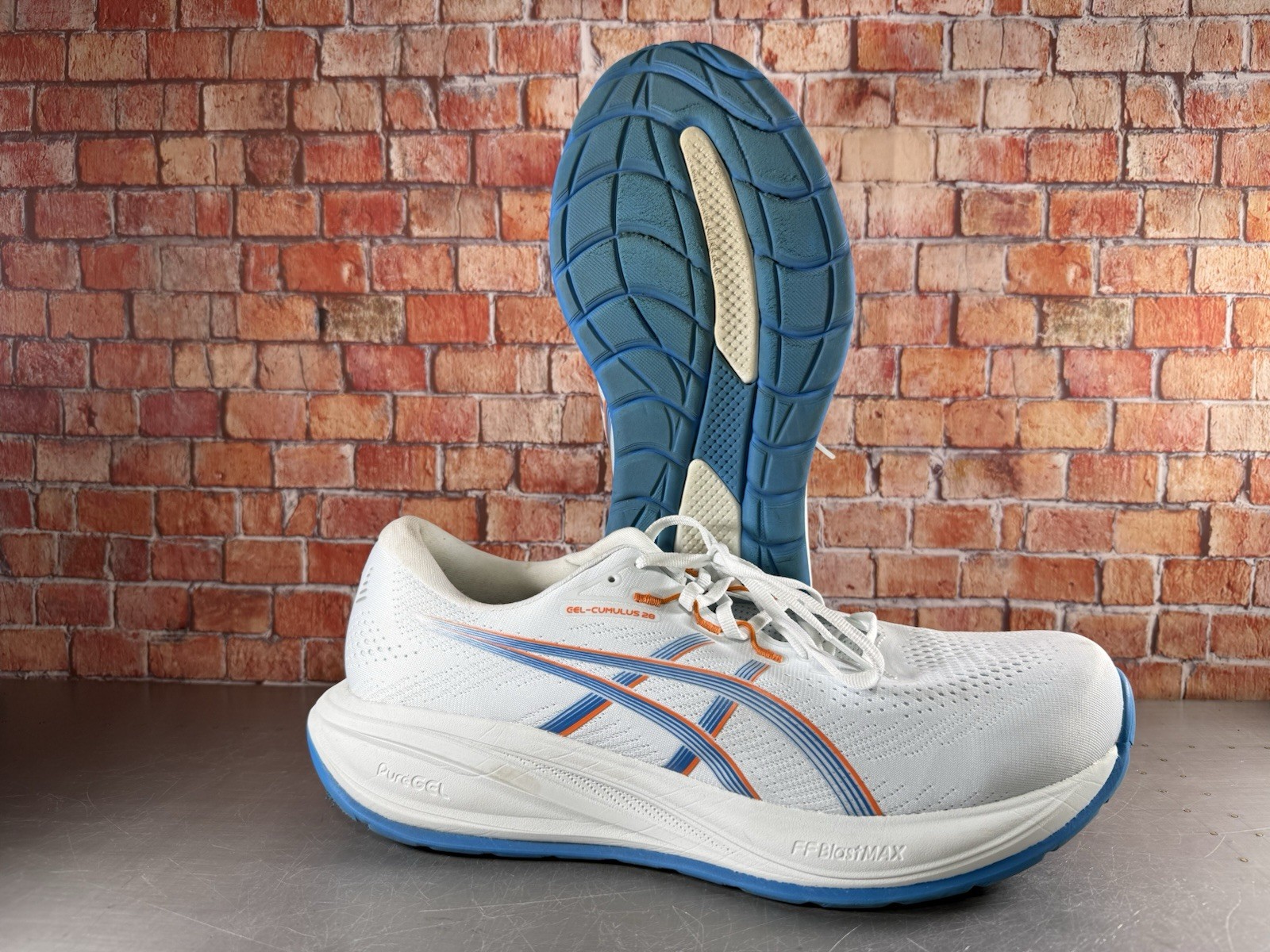 Asics Gel-Cumulus 28 Mens Size 14 Wide White Blue Athletic Running Shoes ⚡️