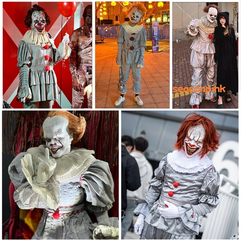 Chapter Stephen King Clown Unisex Costume Cosplay Pennywise Multicolor Halloween