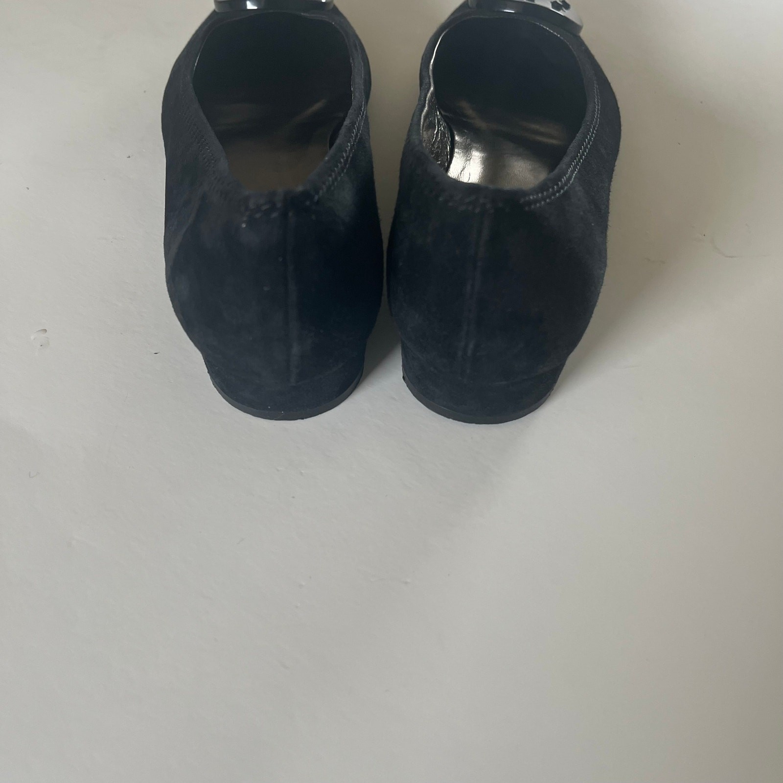 Claudia Ciuti Black Suede Emblem Flat Women’s 7N Made in Italy Ballet Slip On
