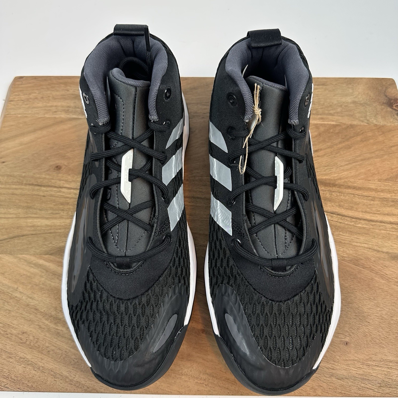 New NWB Mens Adidas Exhibit A Mid Black Basketball Shoes Sneakers Size 9 M