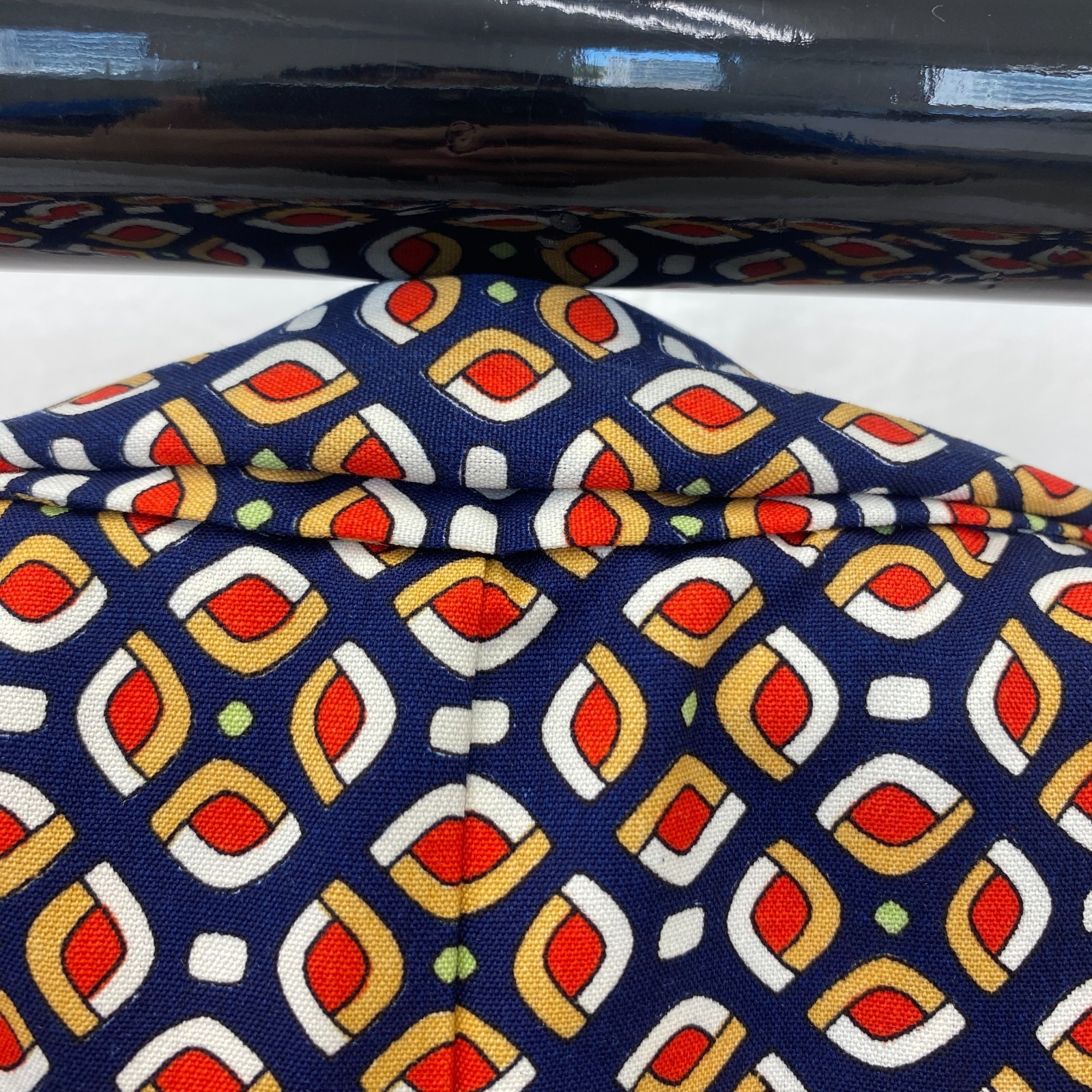 Japanese Vintage Kimono Polyester Navy No Lining Komon Traditional Length 63 in
