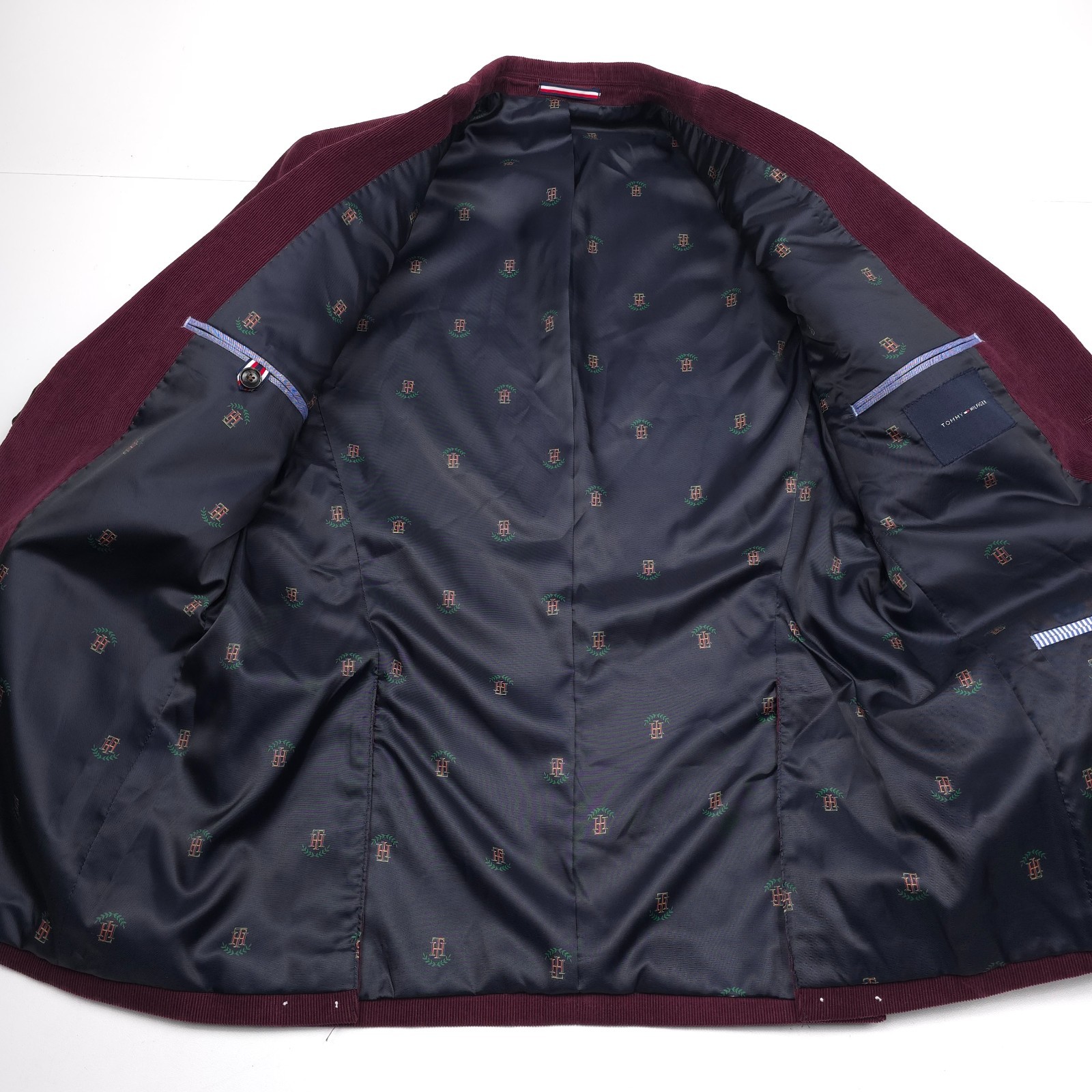 Tommy Hilfiger Daltry Corduroy Sport Coat Mens 46R Burgundy Red Blazer Jacket