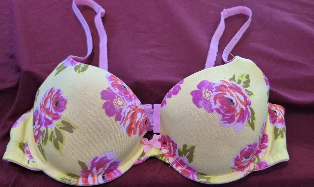 NWOT Victorias Secret 38B Demi Underwire Lined Yellow Pink Floral New