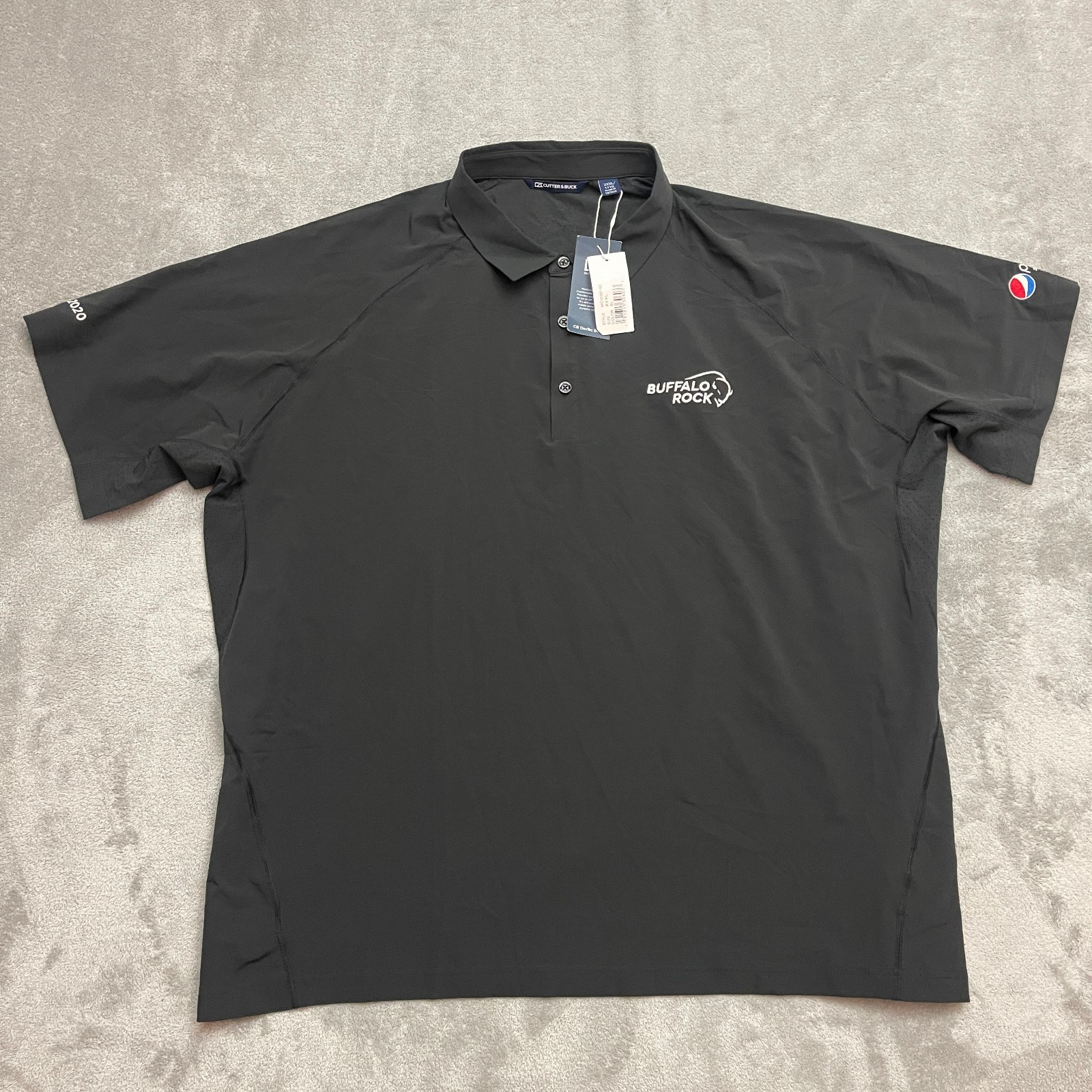 Cutter And Buck CB Drytec Luxe Nanotex Fabric Polo 3XL Black Pepsi Logo