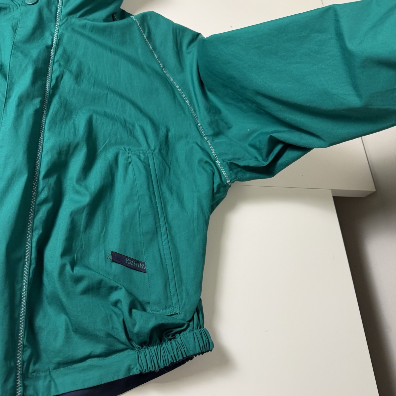 Vintage 90’s Nautica Reversible Windbreaker Sailing Jacket Green Men’s Size M