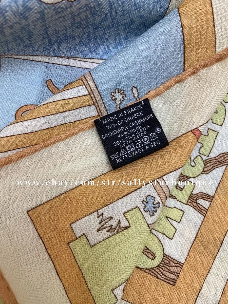 2026 Sallys 70% Cashmere 30% Silk Wrap Scarf Travel Print Double Face Shawl 53″