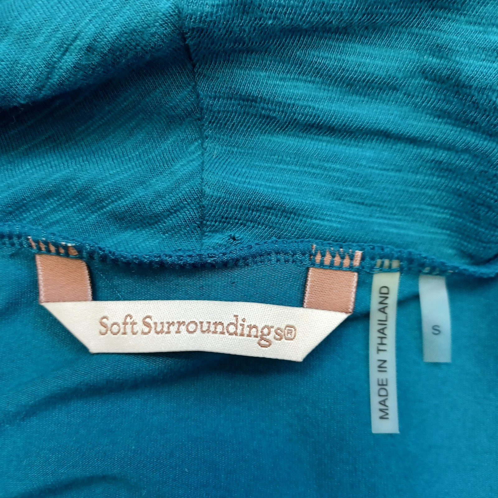 Soft Surroundings Top Womens Small Layered Cowl Neck Pullover Tee Shirt Teal