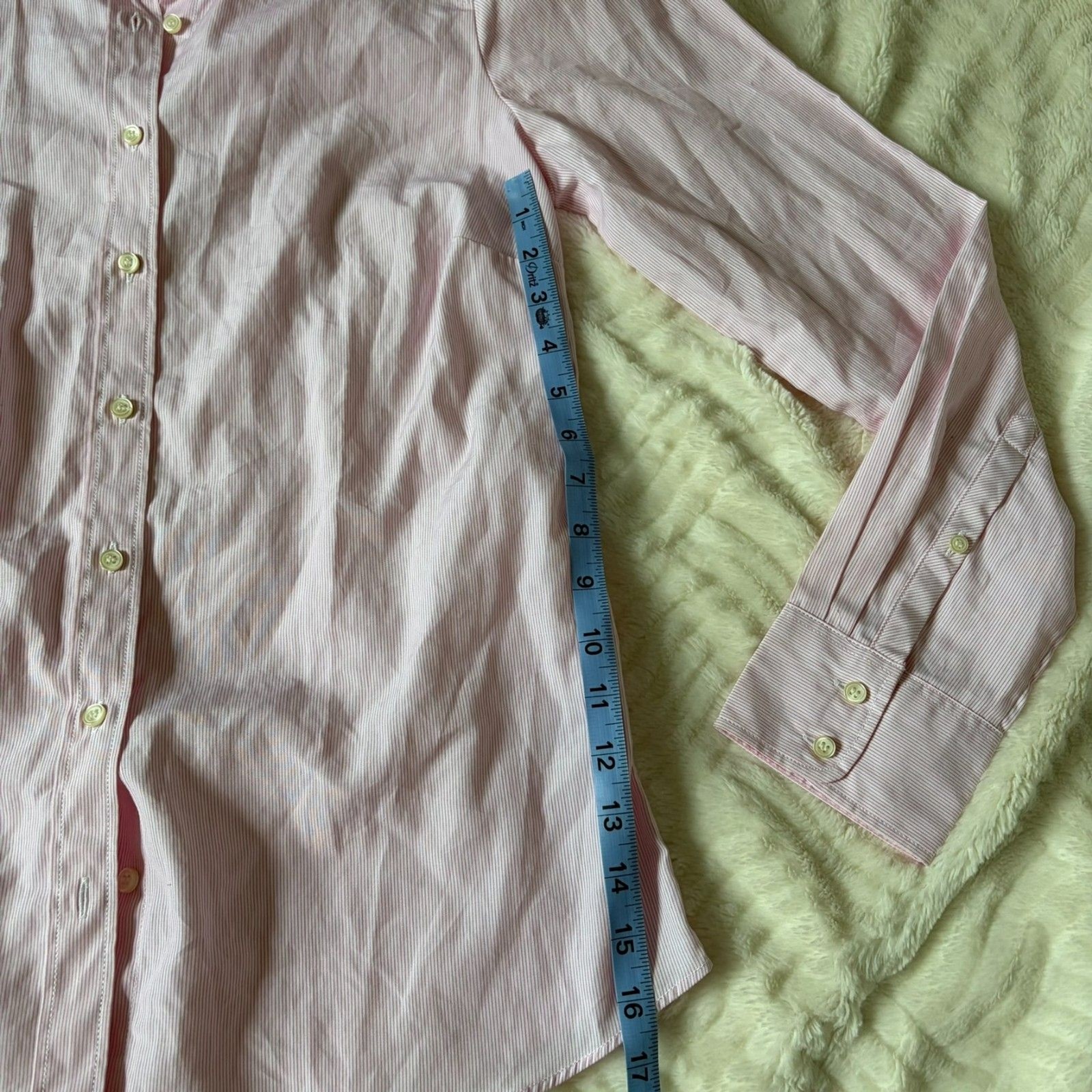 NWT J.Crew Factory Classic Button-Up Shirt Pink Pinstripe Size Medium