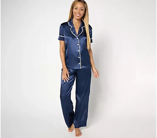 Madeleine Fig Westwood Short Sleeve Notch Collar Pajama Set Size XL