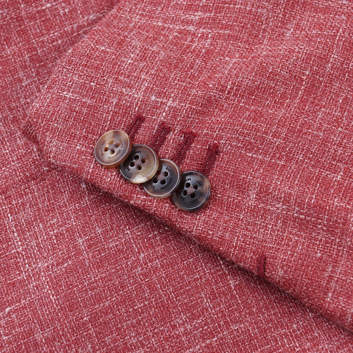 Brett Johnson Berry Red-Pink Woven Wool-Silk-Linen Sport Coat 42R (Eu 52) NWT