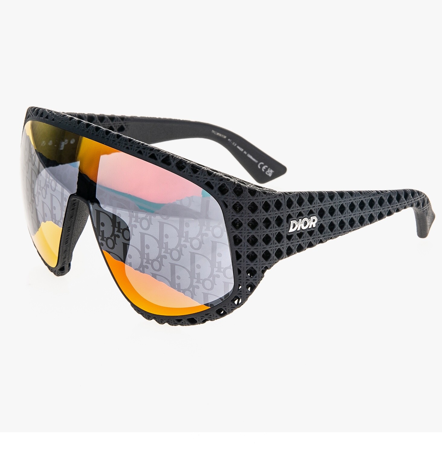 CHRISTIAN DIOR 3D Cannage Black Mirror Print Oblique Mask DIOR3D M1U DM40126U