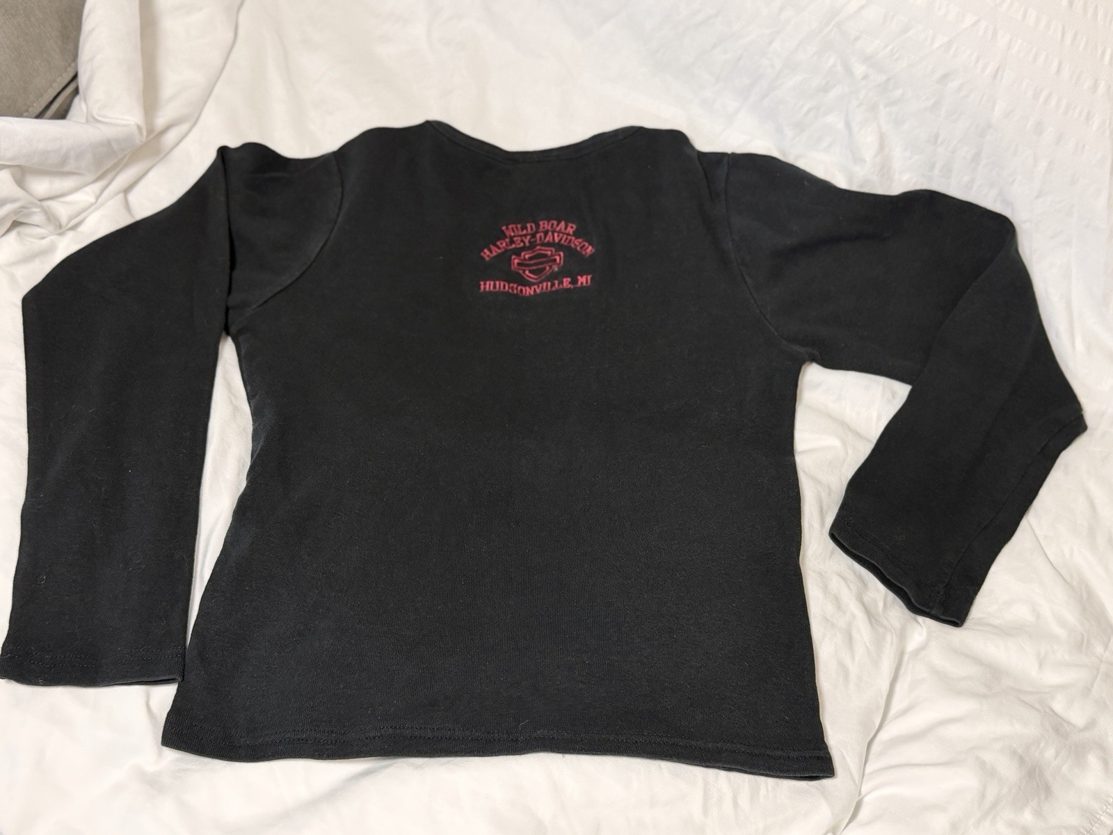 Vintage Harley Davidson Womens Bell Sleeve Top M Love To Ride Y2K