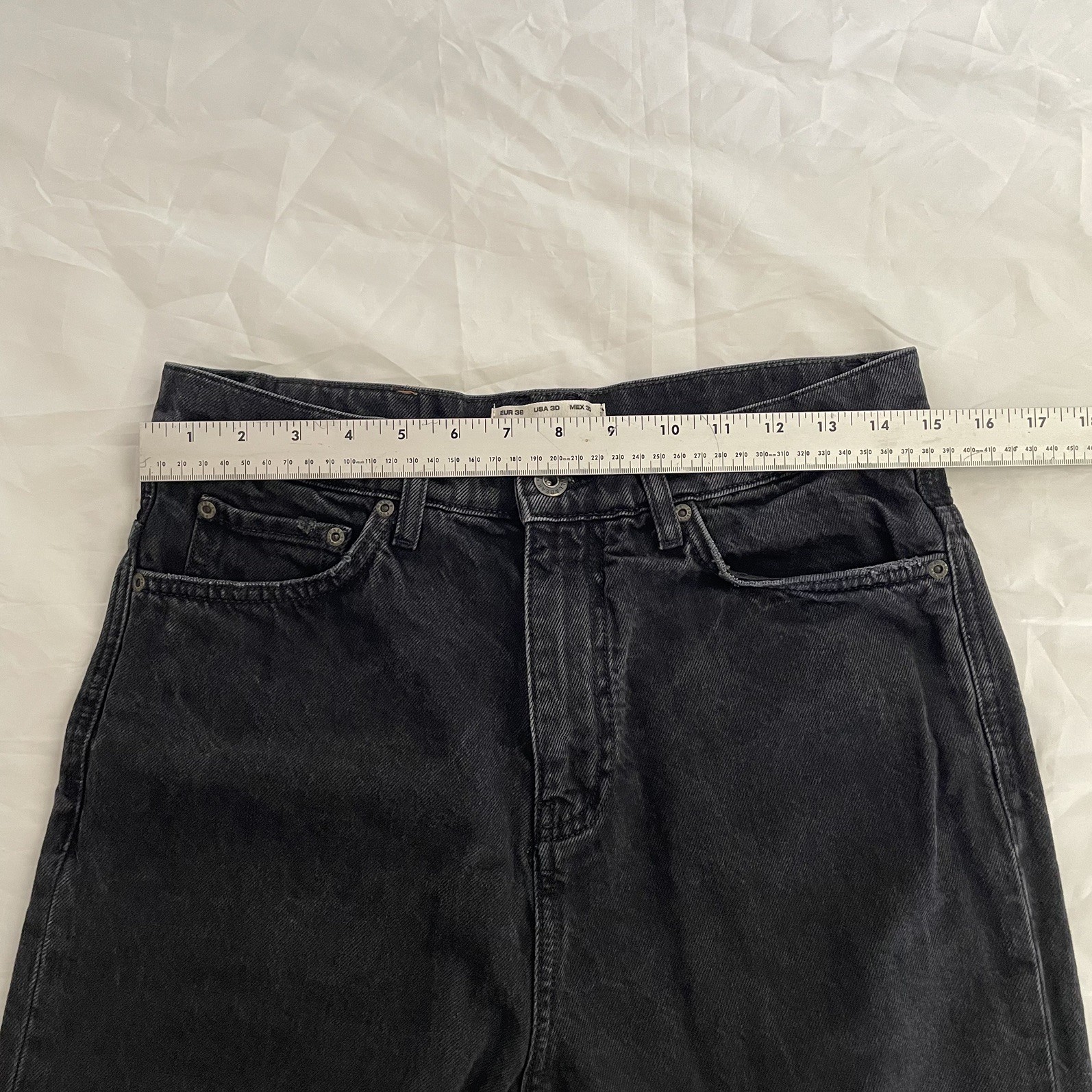 Pull & Bear Women’s High Rise Skinny Jeans Size 30– washed Black Denim