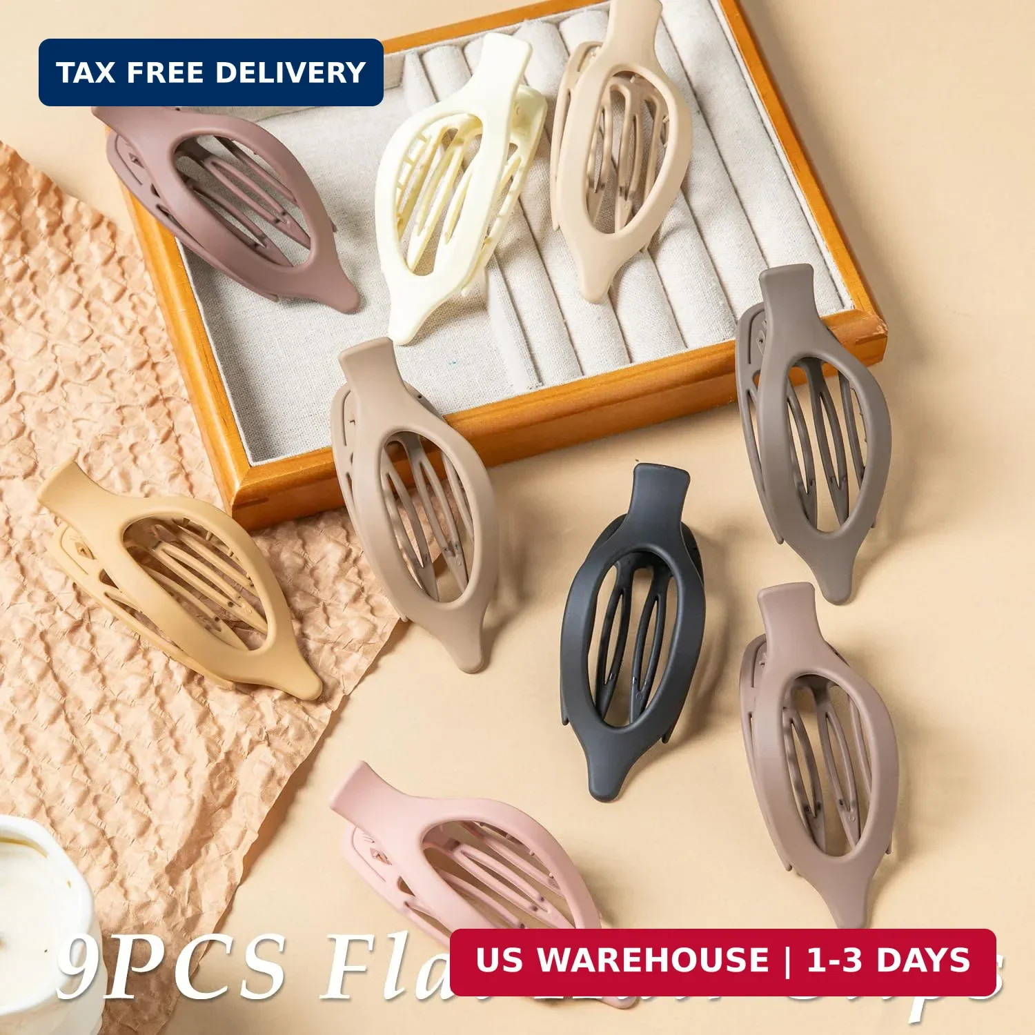 Flat Hair Clips, 9 PCS 4.7 Inch Large Side Slide Volume Duckbill Clips for Women