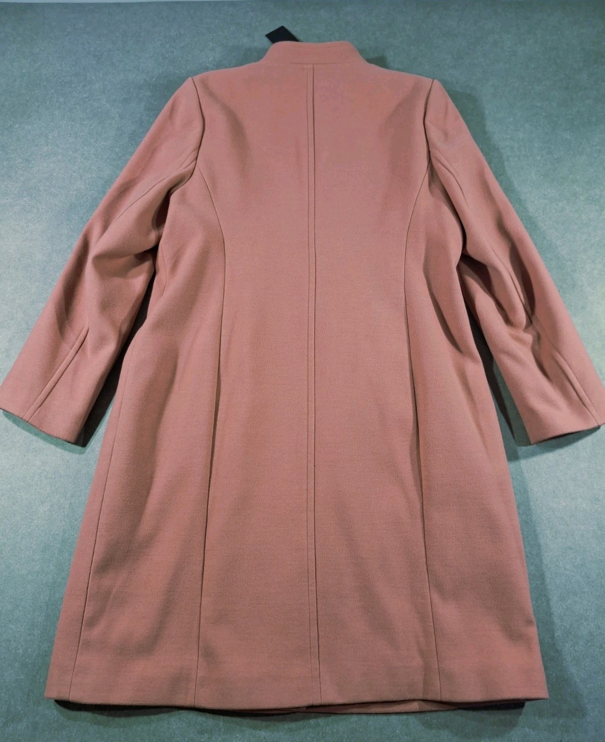 M&S Collection Car Coat Long Womens UK14 Pink Terracotta Button Casual BNWT
