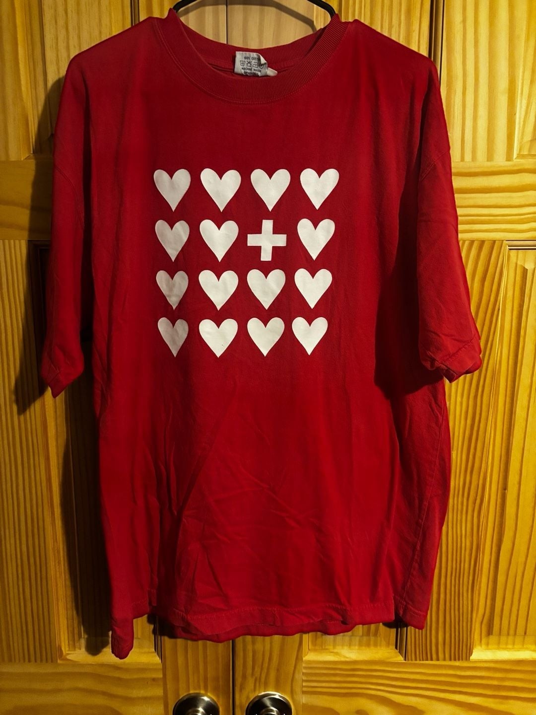 Cotfer Genève Original Swiss Graphic Heart and Cross Red T-Shirt