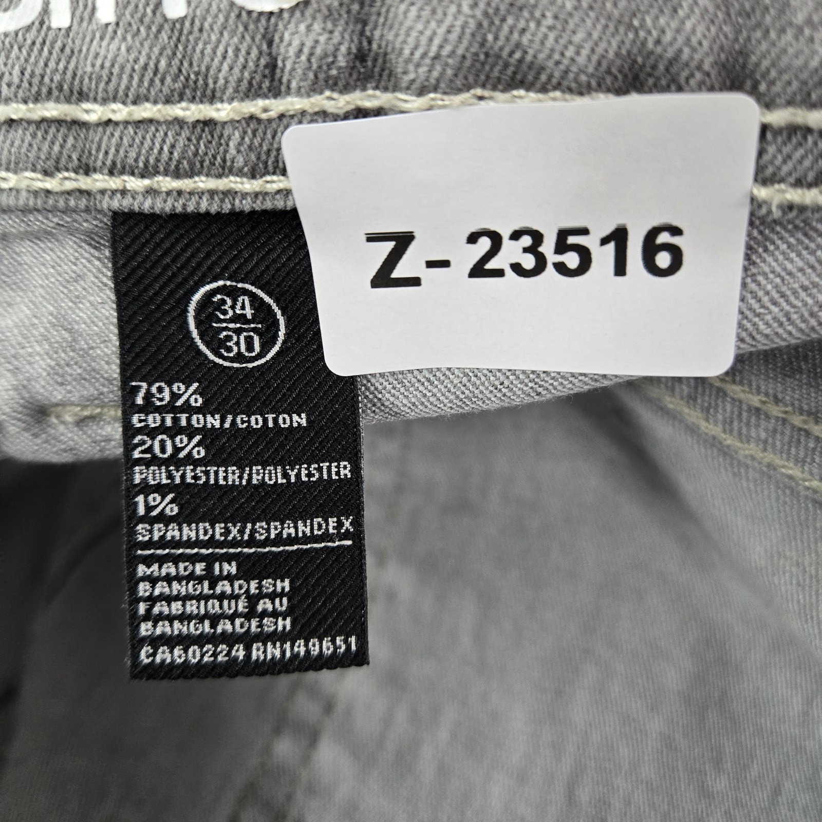 Buffalo David Bitton Men Jeans 34X30 Gray Denim Evan-X Slim Straight 26″