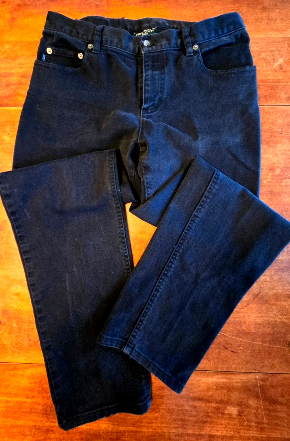 Lauren Jeans Co.Designer Women’s ( 10P) 5 Pocket Blk Jeans Classic Straight Leg