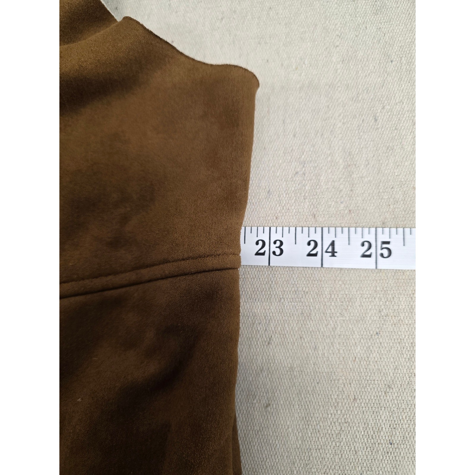 Est. 1946 Womens Faux Suede Shearling Lined Drape Front Vest Brown XL