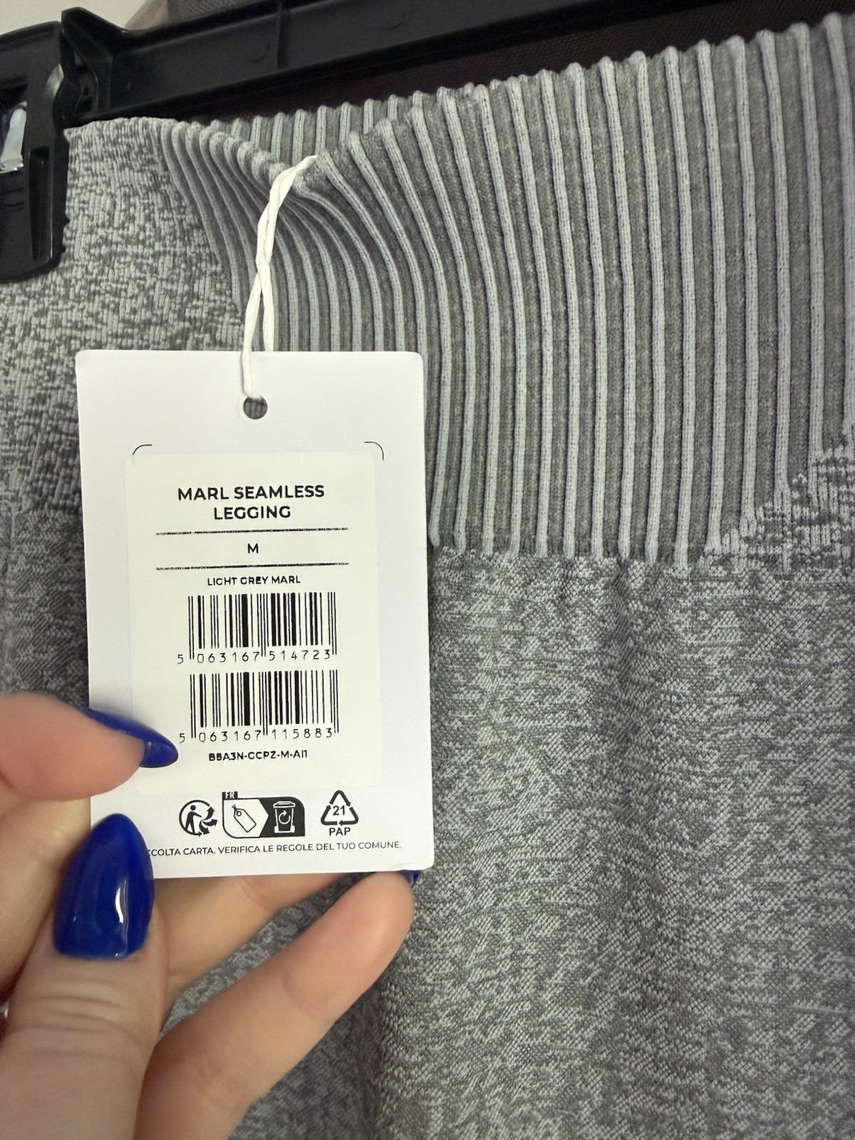 Gymshark High Waisted Marl Seamless Leggings 25″ Gray Womens Medium M NWT