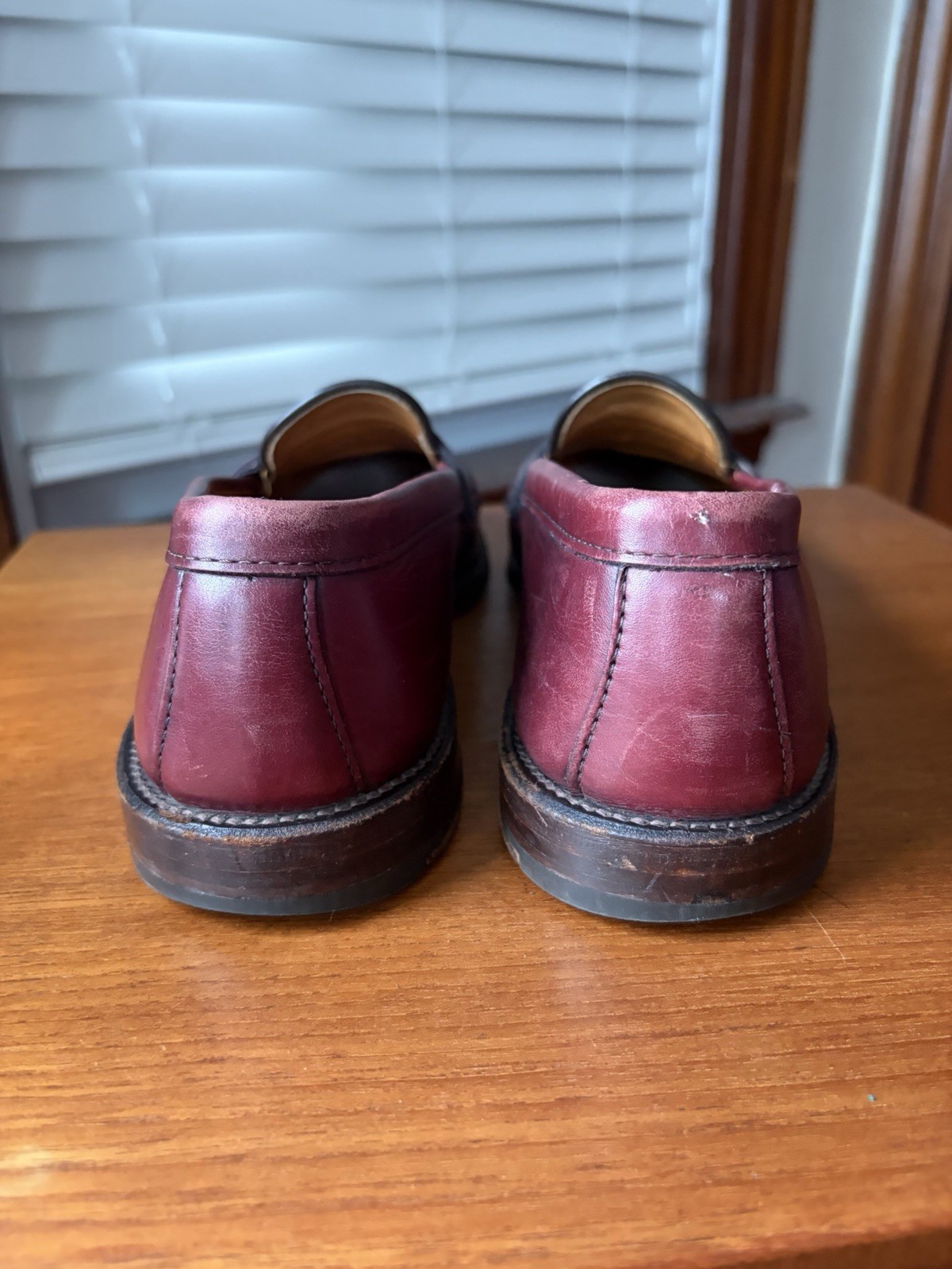 ALDEN 10.5D BURGUNDY CALF HANDSEWN LHS PENNY LOAFERS SHOES 984 10.5 D