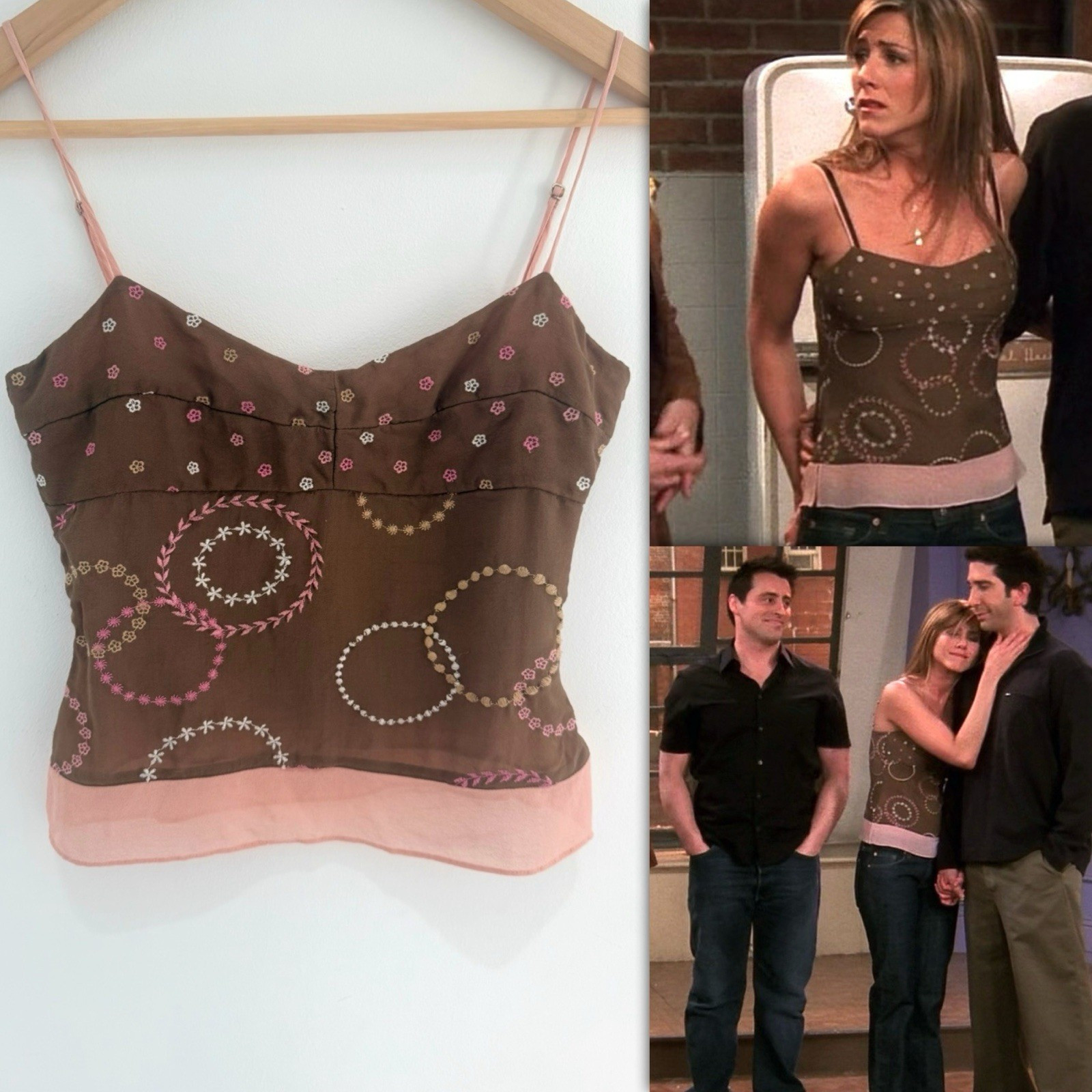 Brown & Pink Cami ASO Rachel Green in Friends Finale CHECK DESCRIPTION