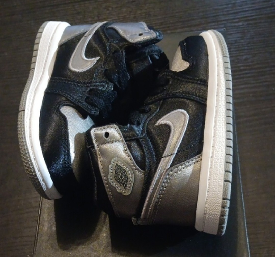 Jordan 1 Retro High OG Satin Shadow (TD) Kids 5c NWBOX