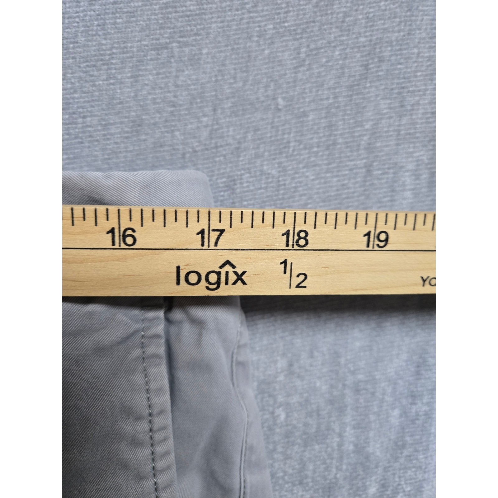 Bonobos Mens Washed Chino Pants Light Gray Cotton Twill 35×28 Flat Front Casual