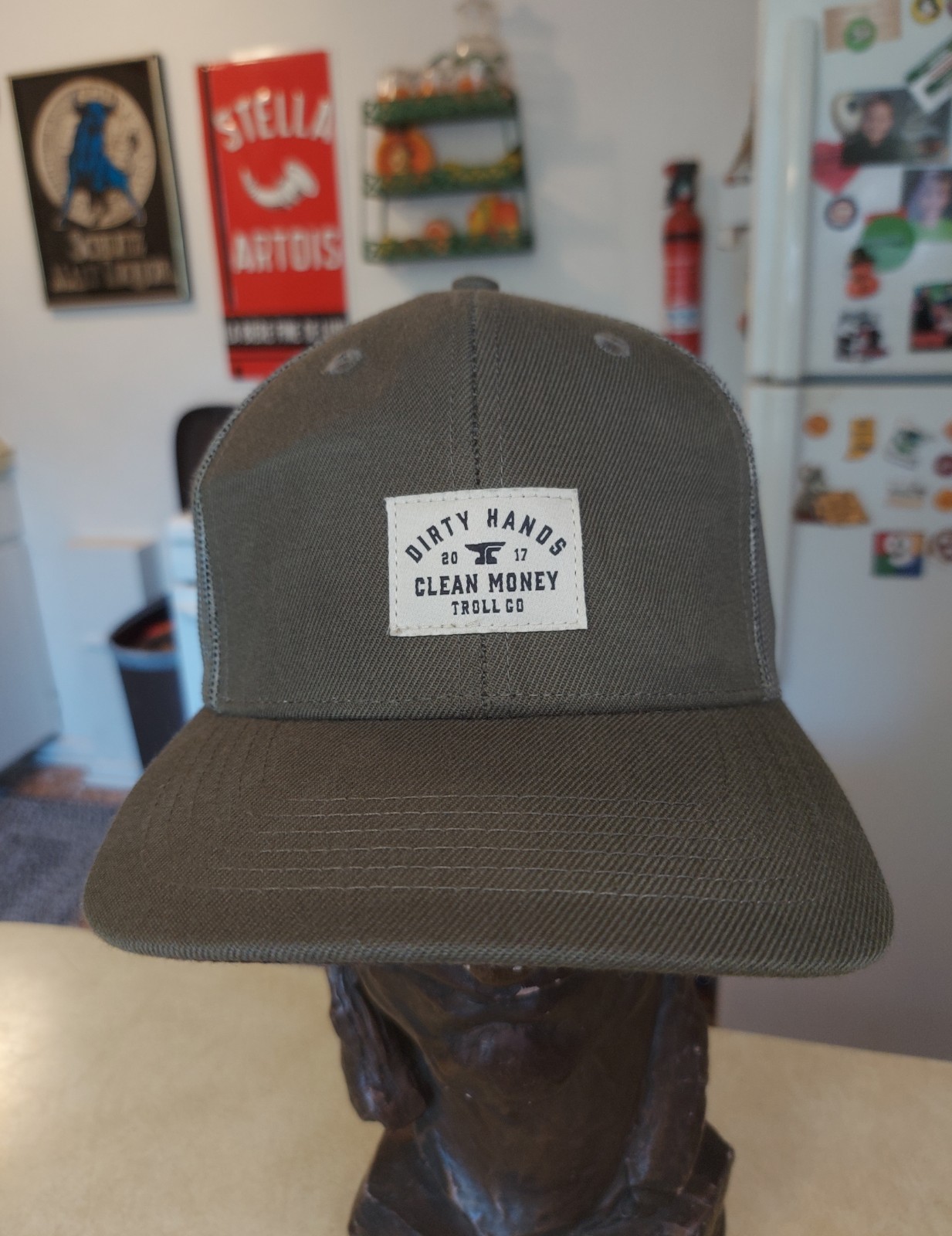 Dirty Hands Clean Money Troll Co Mesh Snapback Trucker Ball Cap