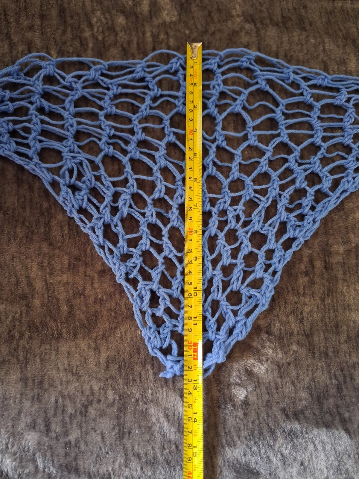 New Handmade Crocheted Head Scarf/Covering, Bandana Blue- One Size