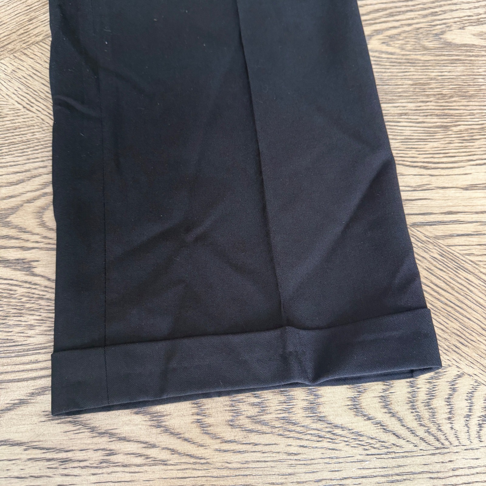 Pronto Uomo Mens 41 Black 100% Worsted Wool Pleated Cuffed Dress Pants Canada
