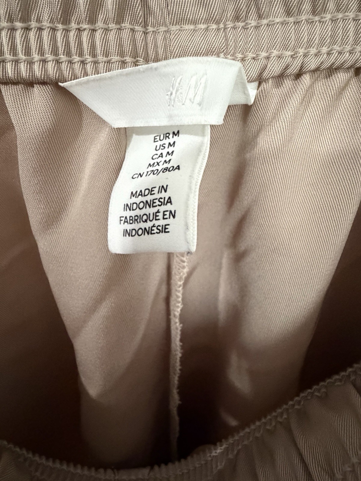H&M Womens Tan Tie Waist Shorts M Medium 8 10