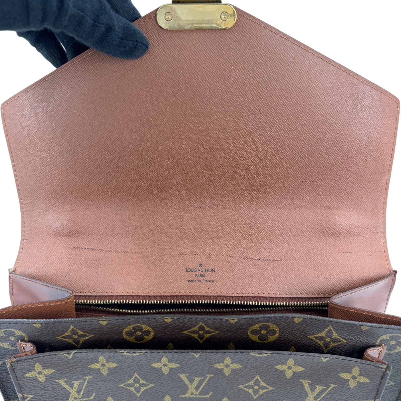 LOUIS VUITTON Monceau Monogram Canvas Brown 2Way Top Handle Crossbody Bag M51187