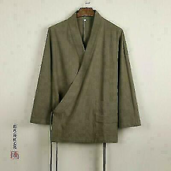 Hanfu Men’s Jacket Cotton Linen Tops Coat Casual Zen Suit Retro Loose Ethnic New