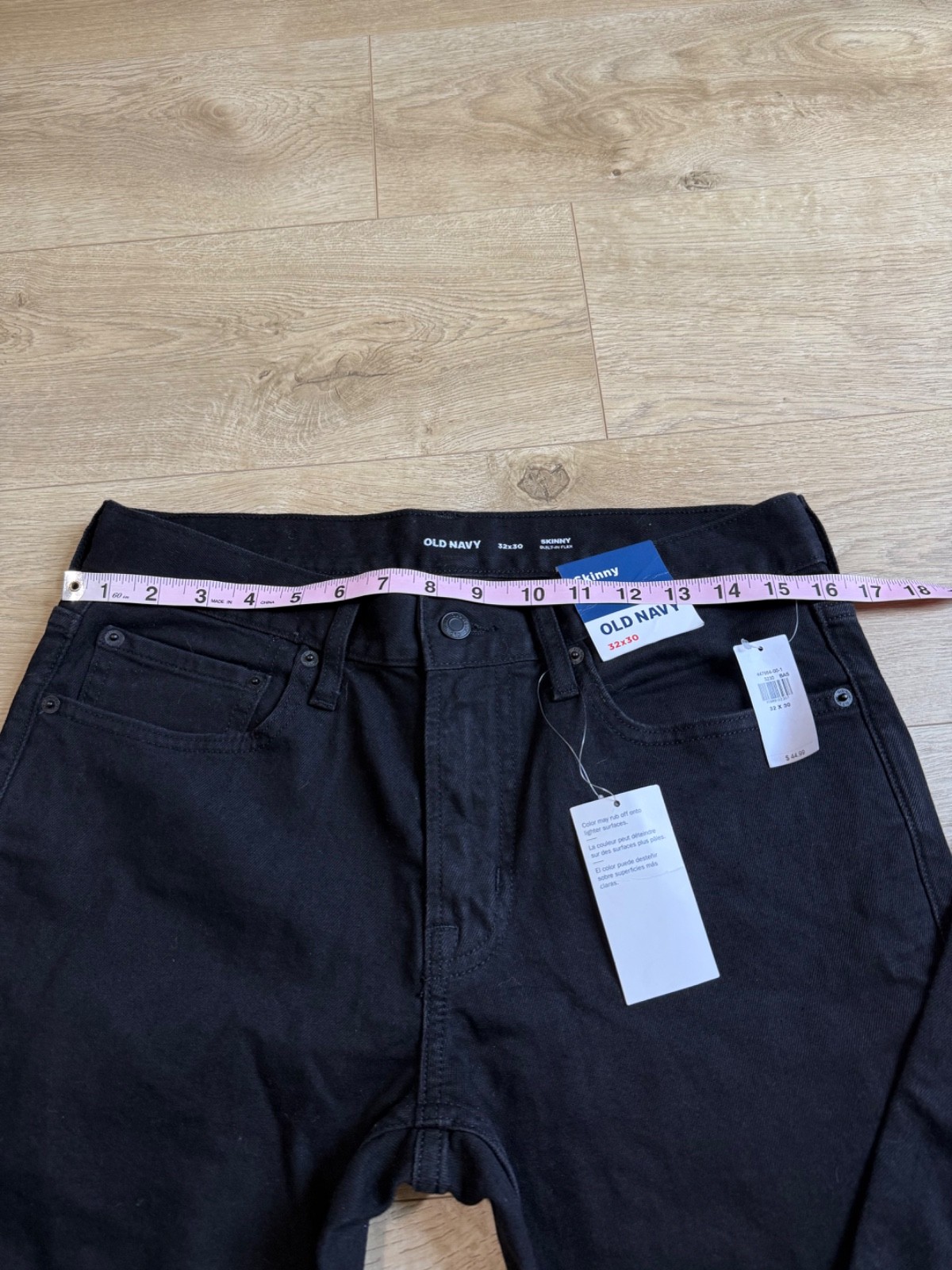 NWT Mens Old Navy skinny built in flex black jeans stretch size 32×30