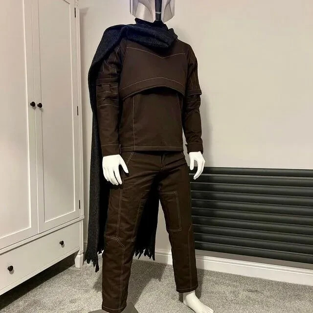 Mandalorian Flight Suit Flak Vest & Wool Cape Set Din Djarin Cosplay
