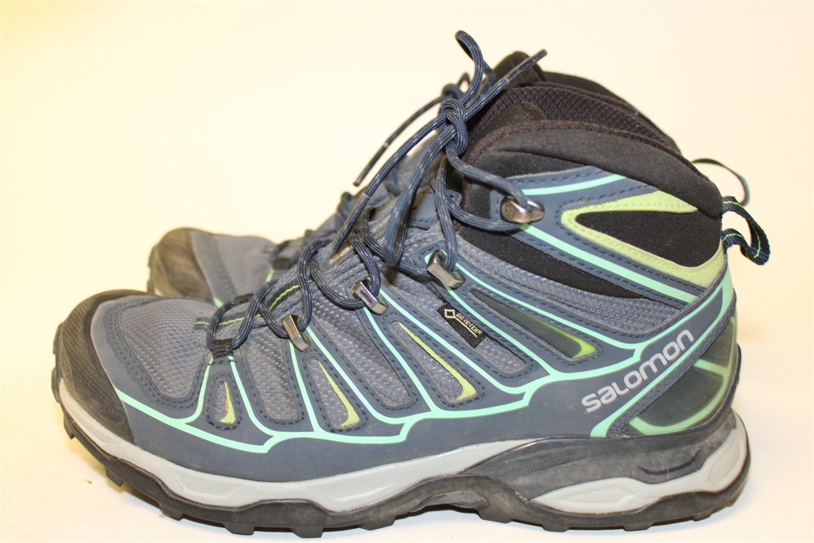 Salomon Womens Size 8.5 40 2/3 Grey Green X Ultra Mid 2 GTX Hiking Boots 371524