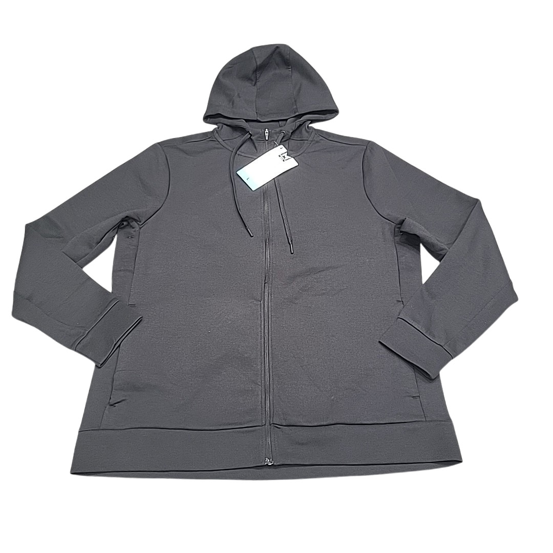 Members Marks Mens Hoodie Large Size Black Long Sleeves Full Zip Hoodie Pockets
