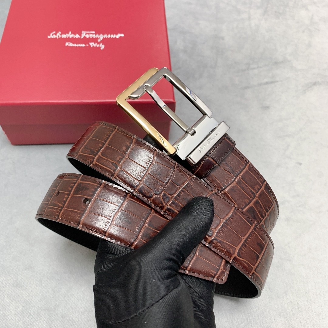Italian Made Handcrafted Ferragamo belt authentic men