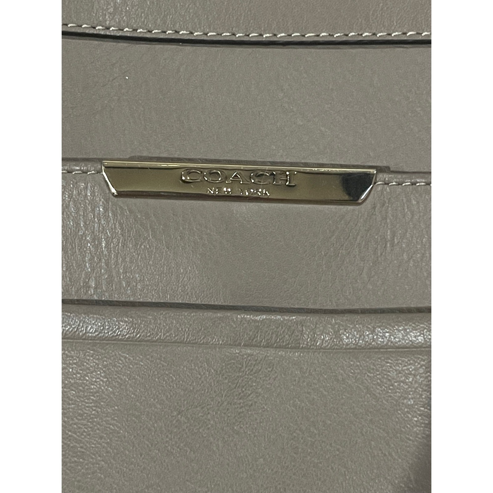 Coach Gallery Tote Taupe Leather Shoulder Bag Gold Hardware F79608ll large tote