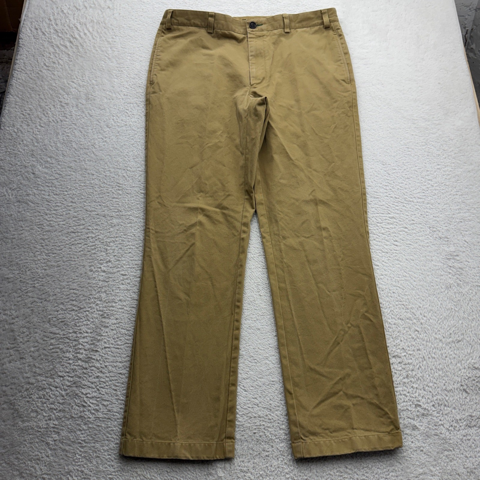 Orvis Mens Chino Pants 38W 32L Khaki Tan Straight Leg Cotton Twill 3FYG SP24
