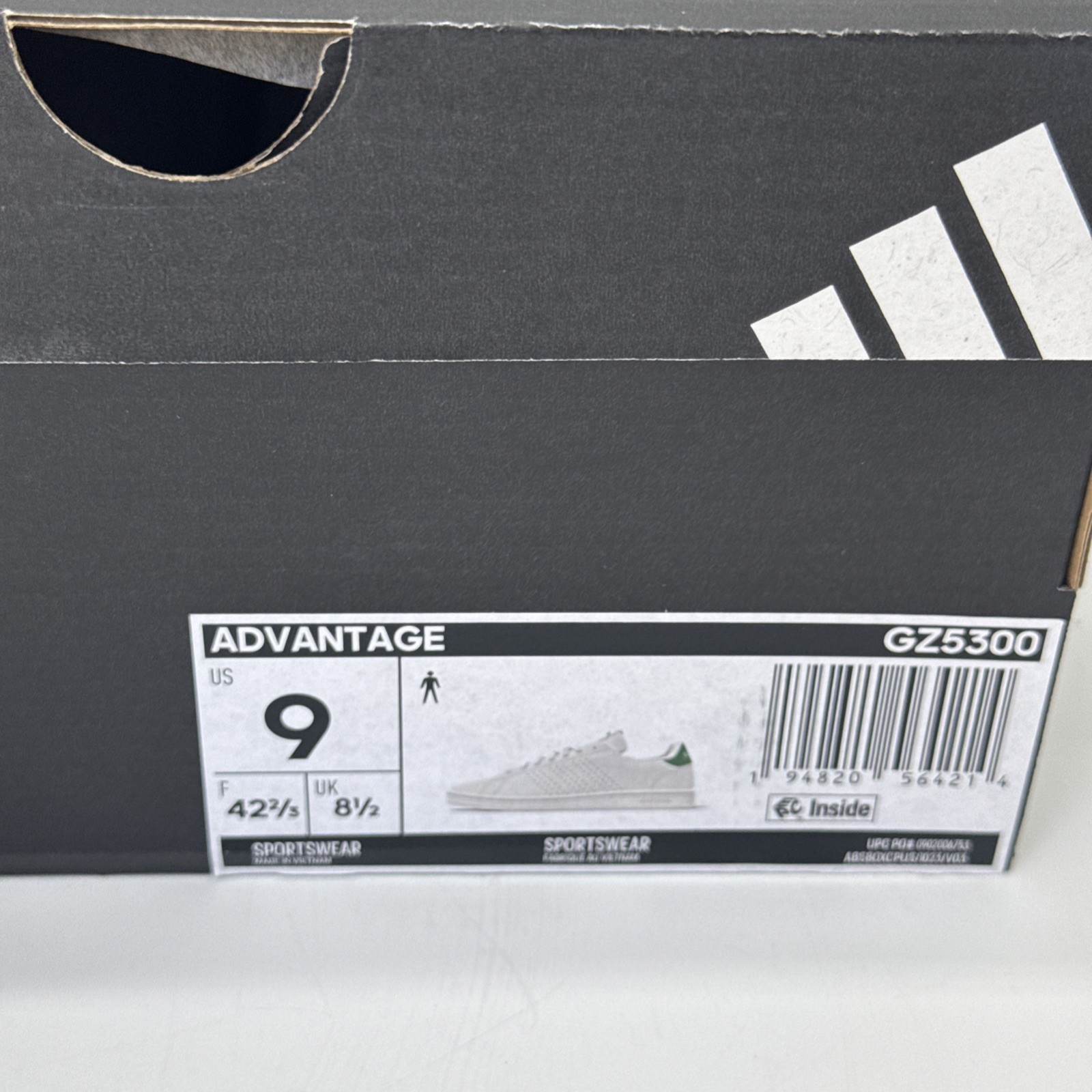 Adidas Cloudfoam Advantage Tennis Sneakers GZ5300 Men’s Size 9 – Clean White