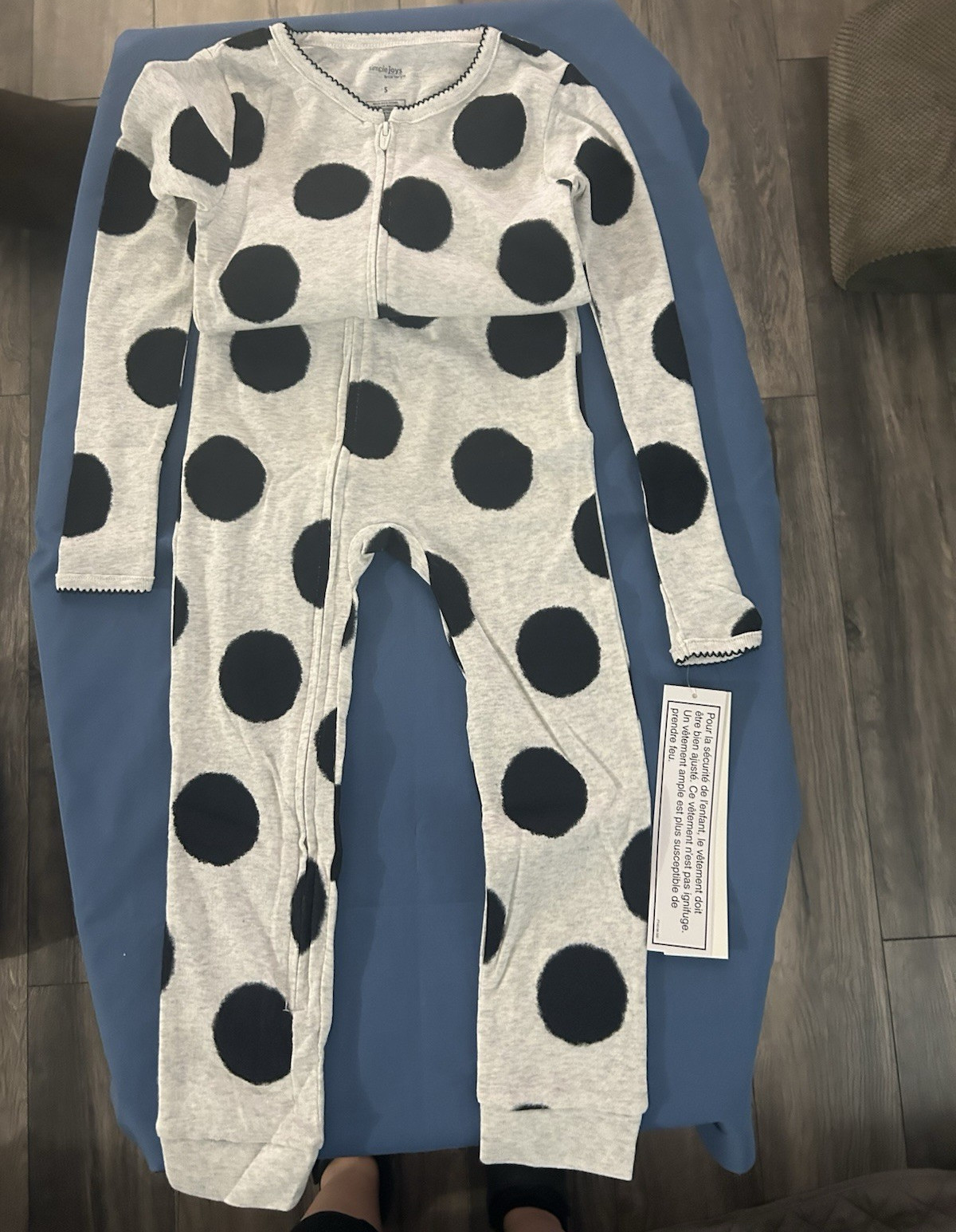 Simple Joys by Carter’s Girls 5 Footless Zip One-Piece Knit Polka Dot Pajama